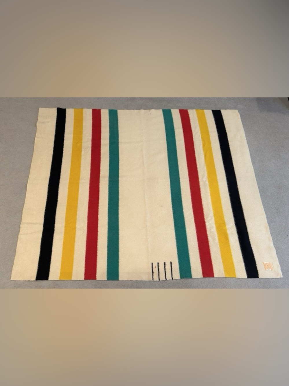 Hudson Bay 4-Point Multi-Stripe Wool Blanket Made in England